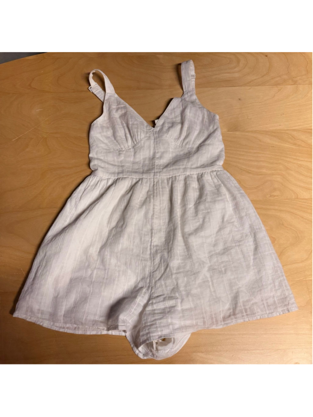 American Eagle White Cotton Short Romper Size S